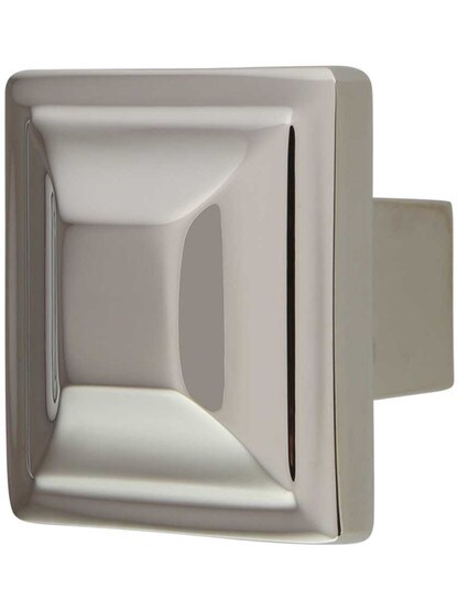 Menlo Park Cabinet Knob - 1 1/4 inchSquare in Polished Nickel.